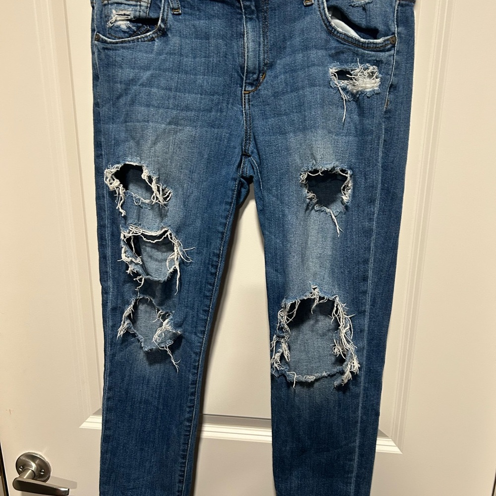 Joe's Jeans Distressed Ankle Jeans in Blue